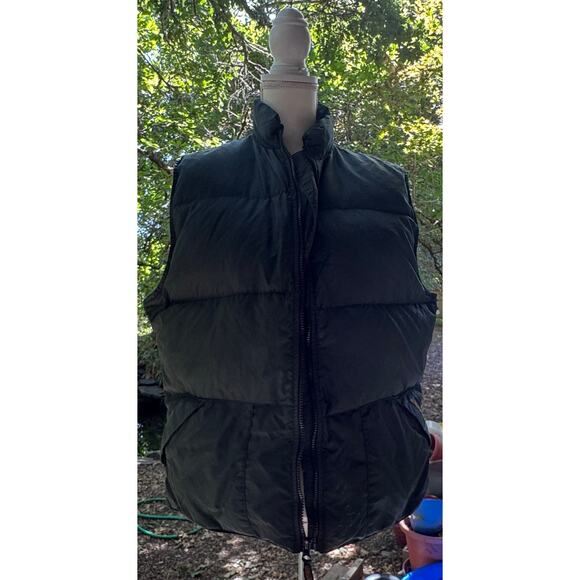 Women's Large Woolrich Forrest Green Puffy Sleeveless Vest Vintage - Picture 3 of 8